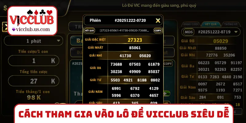 Cách tham gia vào lô đề VICCLUB siêu dễ