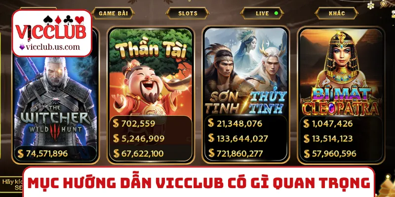 Mục hướng dẫn VICCLUB có gì quan trọng?