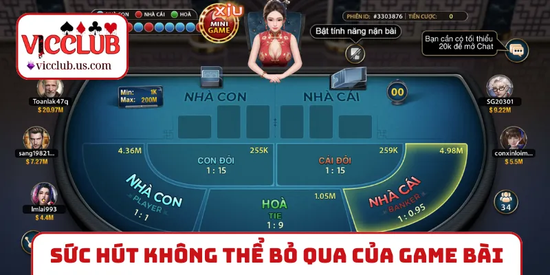 Sức hút không thể bỏ qua của game bài VICCLUB